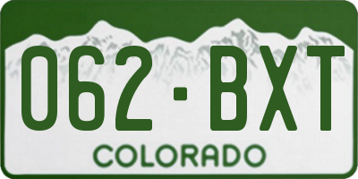 CO license plate 062BXT