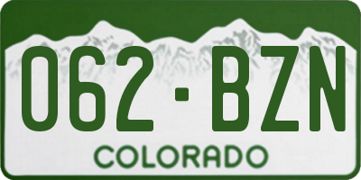 CO license plate 062BZN