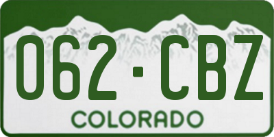 CO license plate 062CBZ