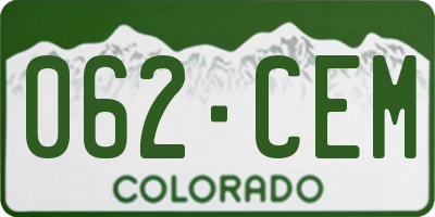 CO license plate 062CEM