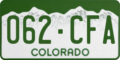 CO license plate 062CFA