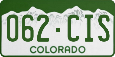 CO license plate 062CIS