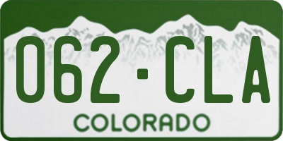 CO license plate 062CLA