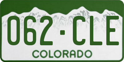 CO license plate 062CLE