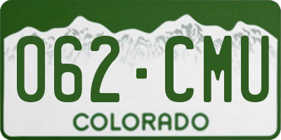 CO license plate 062CMU
