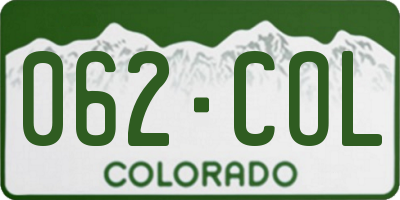CO license plate 062COL