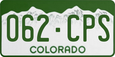 CO license plate 062CPS