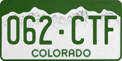CO license plate 062CTF