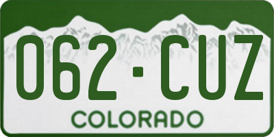 CO license plate 062CUZ