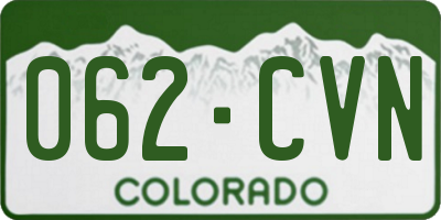 CO license plate 062CVN