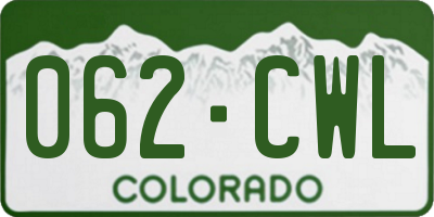 CO license plate 062CWL