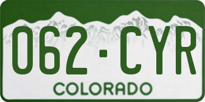 CO license plate 062CYR