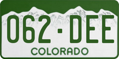 CO license plate 062DEE