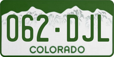 CO license plate 062DJL