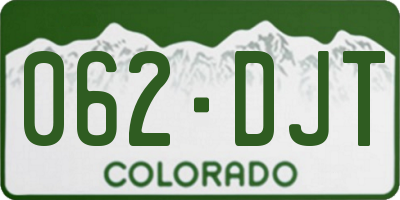 CO license plate 062DJT