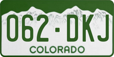 CO license plate 062DKJ