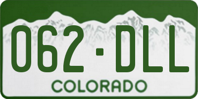 CO license plate 062DLL