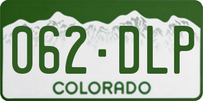 CO license plate 062DLP