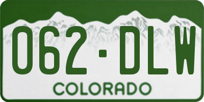 CO license plate 062DLW