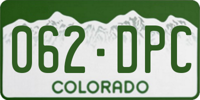 CO license plate 062DPC