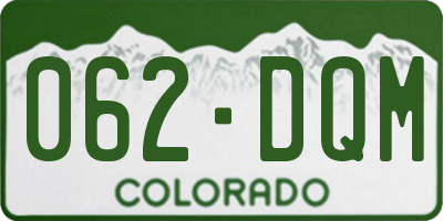 CO license plate 062DQM