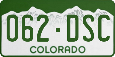 CO license plate 062DSC