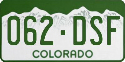 CO license plate 062DSF