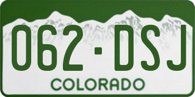 CO license plate 062DSJ
