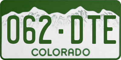 CO license plate 062DTE