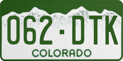 CO license plate 062DTK