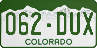 CO license plate 062DUX