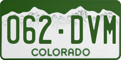 CO license plate 062DVM