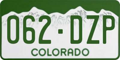 CO license plate 062DZP
