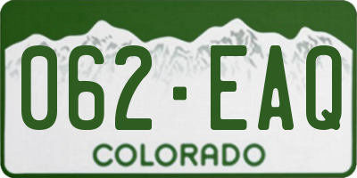 CO license plate 062EAQ