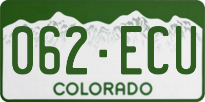 CO license plate 062ECU