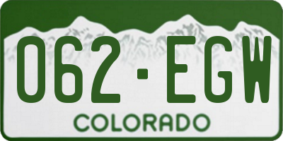 CO license plate 062EGW