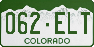 CO license plate 062ELT