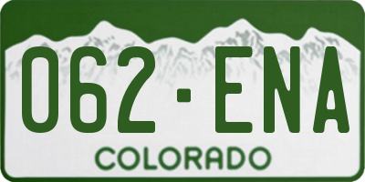 CO license plate 062ENA