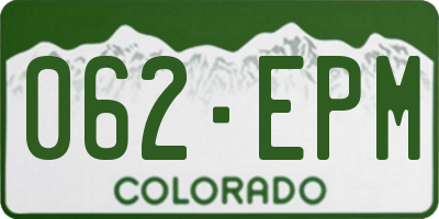 CO license plate 062EPM
