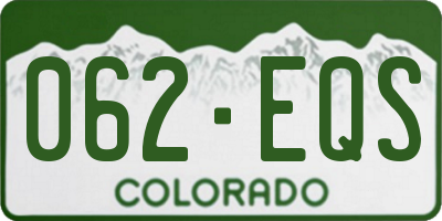 CO license plate 062EQS