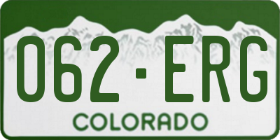 CO license plate 062ERG