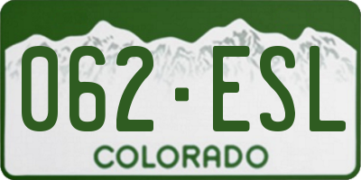 CO license plate 062ESL
