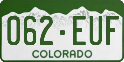 CO license plate 062EUF