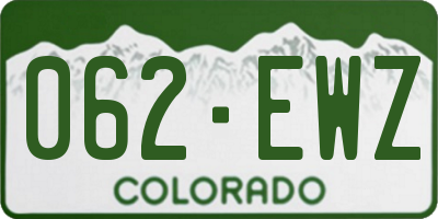 CO license plate 062EWZ