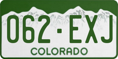 CO license plate 062EXJ