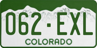 CO license plate 062EXL