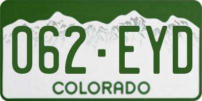 CO license plate 062EYD