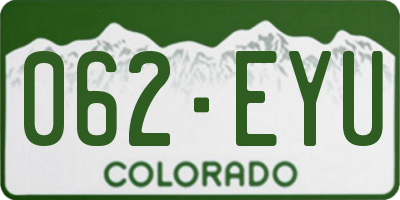 CO license plate 062EYU