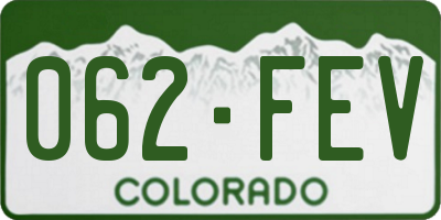 CO license plate 062FEV