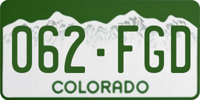 CO license plate 062FGD